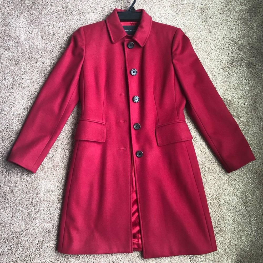 Long red women’s coat